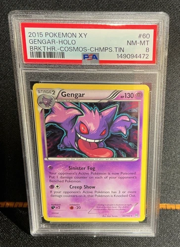 2015 POKEMON XY BREAKTHROUGH COSMOS-CHAMPIONS TIN #60 GENGAR-HOLO PSA 8