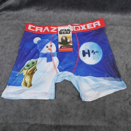 Calzoncillos boxer Star Wars Mandalorian medianos locos bebé Yoda muñeco de nieve Navidad - L - Imagen 1 de 5