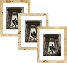 3 Pack Burlwood Wood Photo Frames Picture Frames Burl Wood Picture Frames - NATU