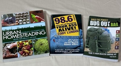 Survival & Homesteading Book Bundle 3 Lot Bug Out Bag 98.6 Urban Homesteading
