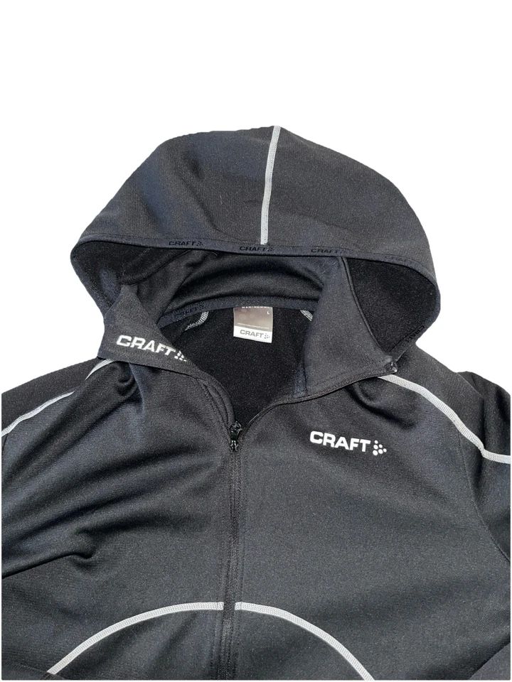 Chaqueta de Ciclismo Artesanal Para Hombre Talla L Negra Sudadera con Capucha Cremallera Completa Manga Larga Exterior Foto 2 de 4