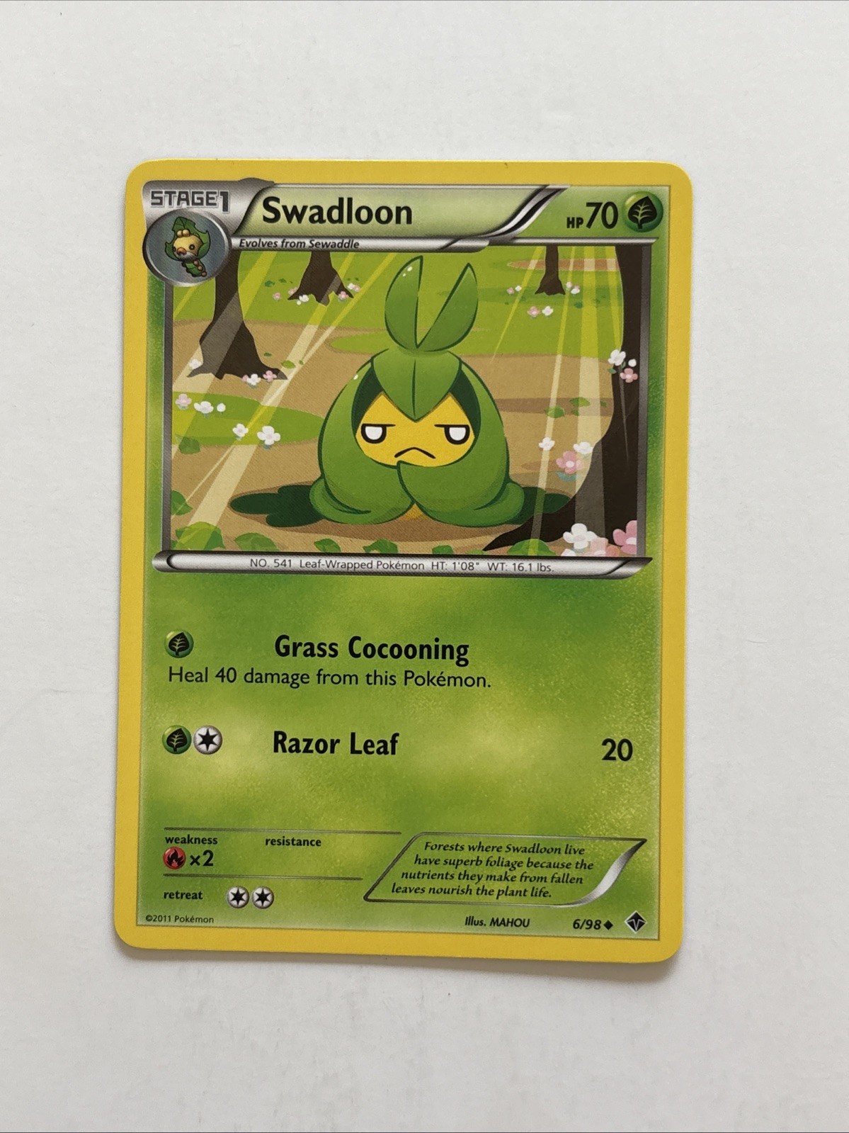 Swadloon  6/98 BW Emerging Powers Pokemon NM  Black & White