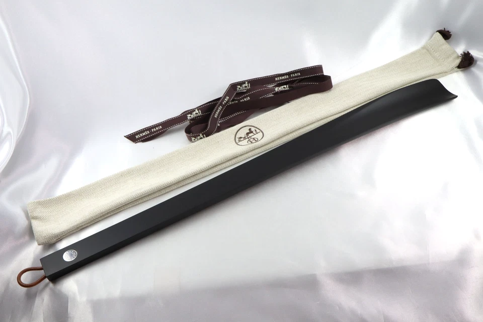 HERMES Serie Shoehorn GM 50 cm Largo Madera Negra con Caja y Bolsa para el Polvo Sin Usar Foto 3 de 4