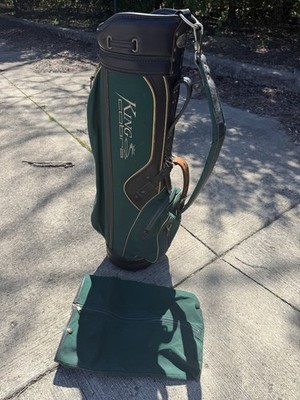 Vintage King Cobra Golf Cart Staff Bag Green Retro 6 Way Dividers