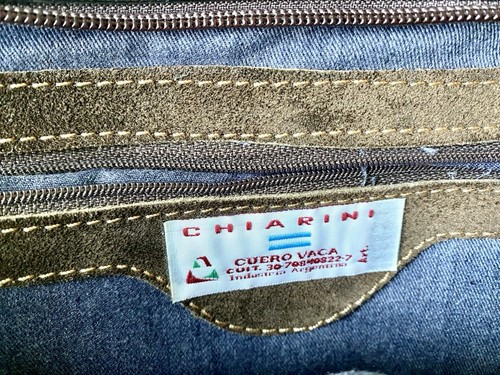 Chiarini Cuervo Vaca Vtg. Western Leather Shoulder Bag Brown/Black Argentina - Picture 4 of 6