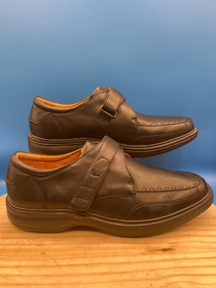 Dr. Comfort Frank Loafer William Men's Sz 12 Black Leather Adjustable Comfort - Image 2 of 4