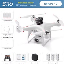 S116 MAX Drone 4K Dual Camera 360° Obstacle Avoidance Brushless Motor WiFi FPV