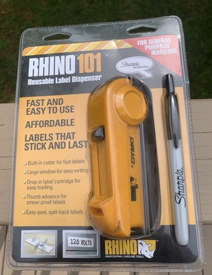 New Sealed DYMO Rhino 101 Reusable Label Dispenser Professional Labeling Tool