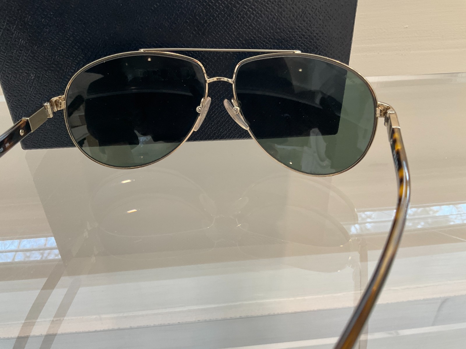 New Prada SPR670 Gold Frame with Brown Lenses Aviator Sunglasses w/ Case thumbnail 7
