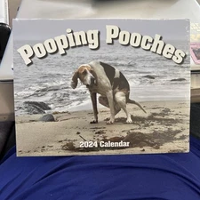2024 Calendar Dogs Pooping Pooches Wall Calendar Monthly Home Planner Funny New