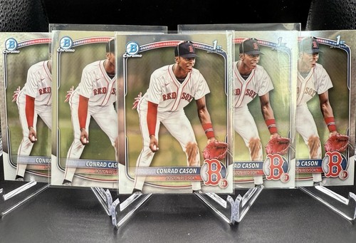 Conrad Cason 2025 1st Bowman Chrome Boston Red Sox Lot of 5