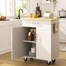 Rolling Kitchen Island Cart with Storage Drawer 26" Portable Kitchen Cart