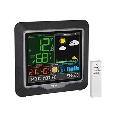 TFA Dostmann Season Funk-Wetterstation 35.1150.01 mit Aussensensor Mondphasen