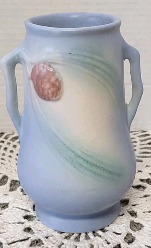 New ListingVtg Hull Pottery 1938 Blue Pinecone 6 1/2 Inch Vase