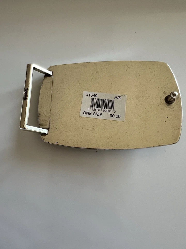 Винтажный серебряный орел ремень пряжка красный баннер черная эмаль патриотический западный стиль - Изображение 2 из 4