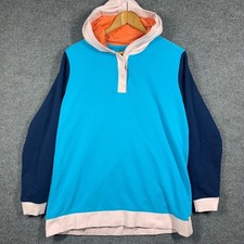 Lands End Hoodie Unisex Youth Large 14-16 Color Block Retro