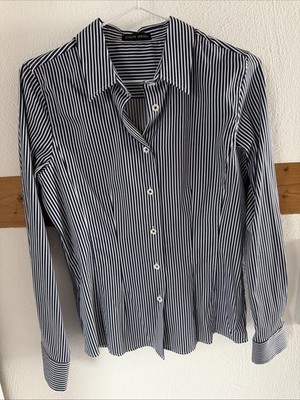 Joseph Janard Damen Bluse BlauWeiß Gestreift Gr.36  Baumwolle Polyamid Elasthan