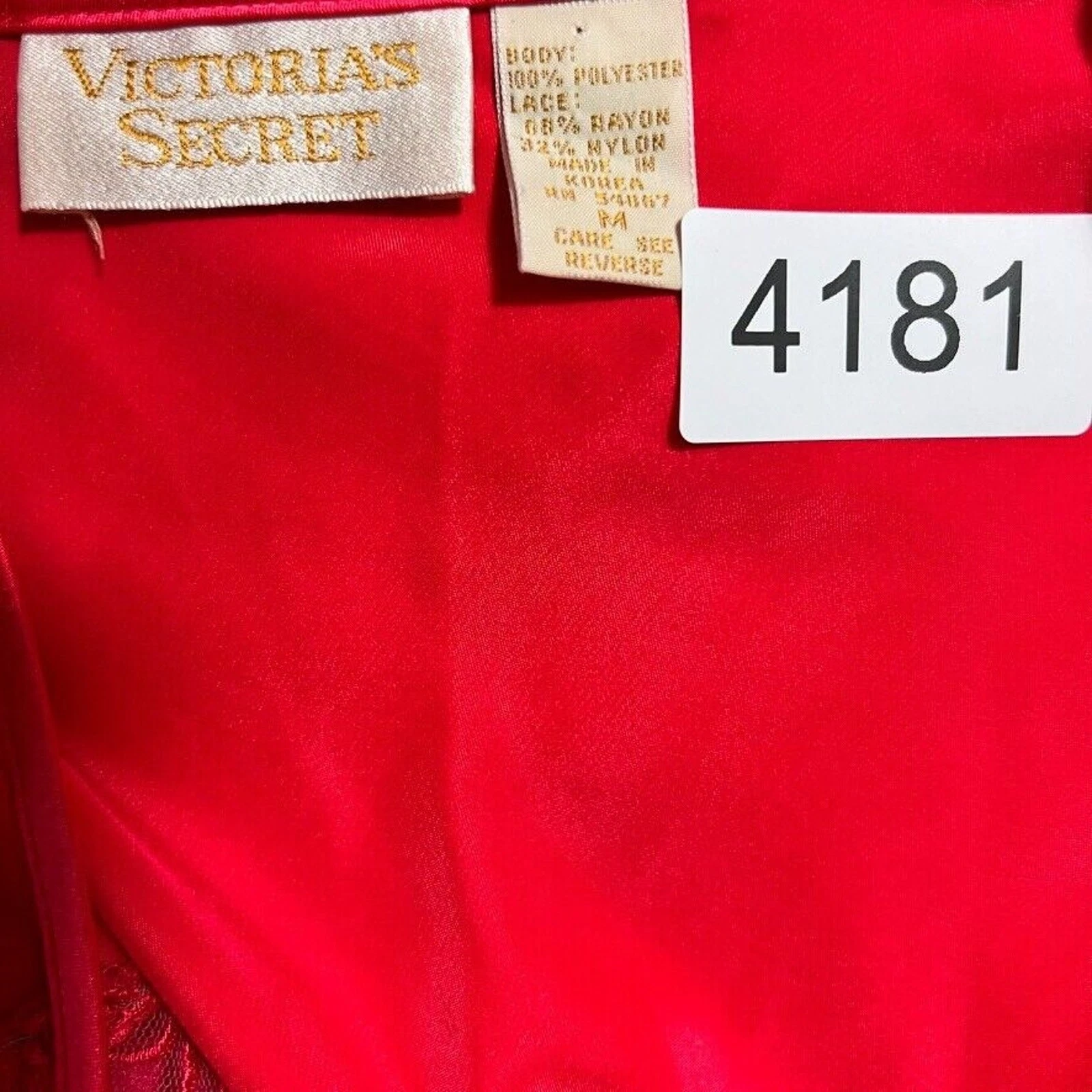 UNDERCOVER Abito Victoria’s Secret slip medio rosso raso camicia vintage pizzo sexy femminile