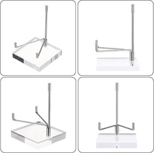 Clear Acrylic Display Stand Holder with Adjustable Metal Arms Display Easel S...