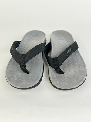 Vionic Wave Flip Flops Thongs M11 W12 Black Gray Orthotic Arch Support Sandals