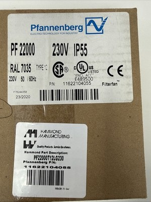 Pfannenberg PF 22000 FILTER WITH FAN 230V 50/60Hz IP55 NEW IN BOX - GERMANY