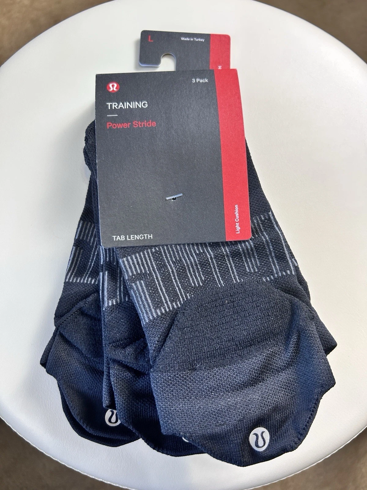 NWT Lululemon Power Stride Socks Tab 3 Pack - BLK - Size L
Opens in a new window or tab