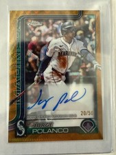 Jorge Polanco - Auto /50 - 2025 Topps Chrome Update, Gold Wave - Mariners #AC-JP