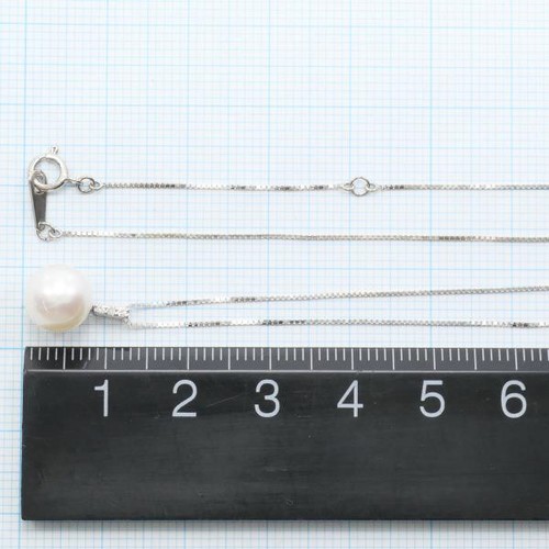 Jewelry 14K White gold Necklace Pearl Diamond 40cm Free shipping Used - Picture 5 of 5