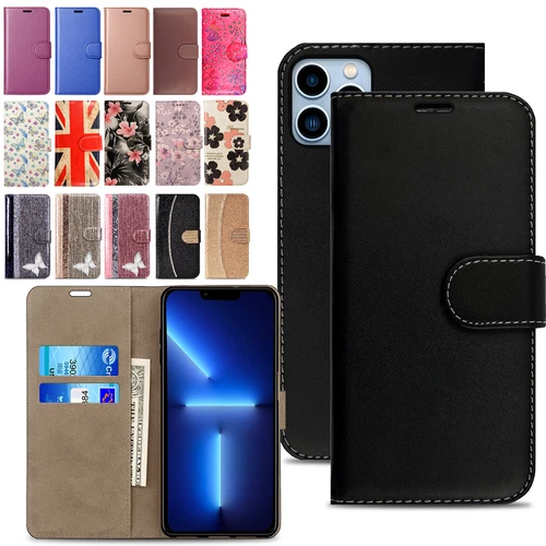 Leather Wallet Case For iPhone 17 Pro Max 16 15 14 13 12 11 17e 16e Flip Cover
