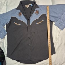 Men's Ely Cattleman Long Sleeve Western Snap Shirt XL VINTAGE GRAY AND BLUE