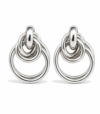Ohrhänger Ringe Silberfarben nickelfrei Statement doppelringe Yehwang