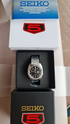SEIKO 5 Sports SRPL93K1 Black Heritage Watch 24 Jewels Gene Krantz