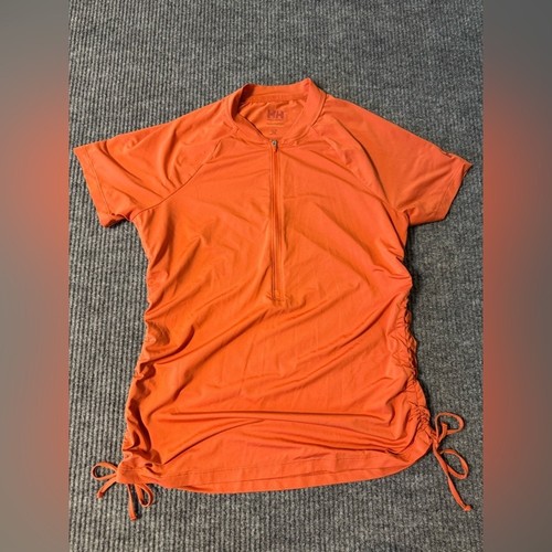 Helly Hansen, Helly Hansen Vibrant Orange Half-Zip quick dri Top size Medium