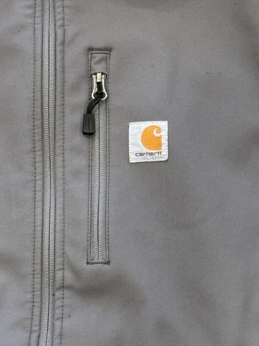 Carhartt Crowley Jacket Mens Medium Gray Soft Shell Fleece Lined EUC 102199-022 - Picture 2 of 7