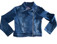 Beautees Blue Premium Denim Stretch Jean Jacket Girls Size 14 Large Comfort