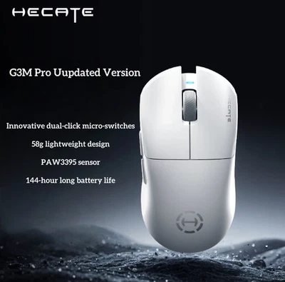 Ratón para juegos EDIFIER HECATE G3M Pro PAW3395 inalámbrico Bluetooth trimodo blanco
