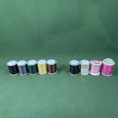Vtg Lot of 9   |   5 New + 4 Used Sewing Thread Spools |  Clarks Talon USA