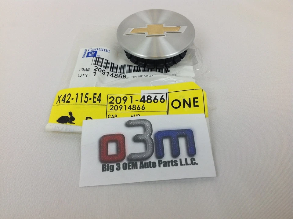Chevrolet Malibu Impala Cruze Volt Aluminum Center Cap w/ Gold Bow Tie new OEM - Image 2 of 3