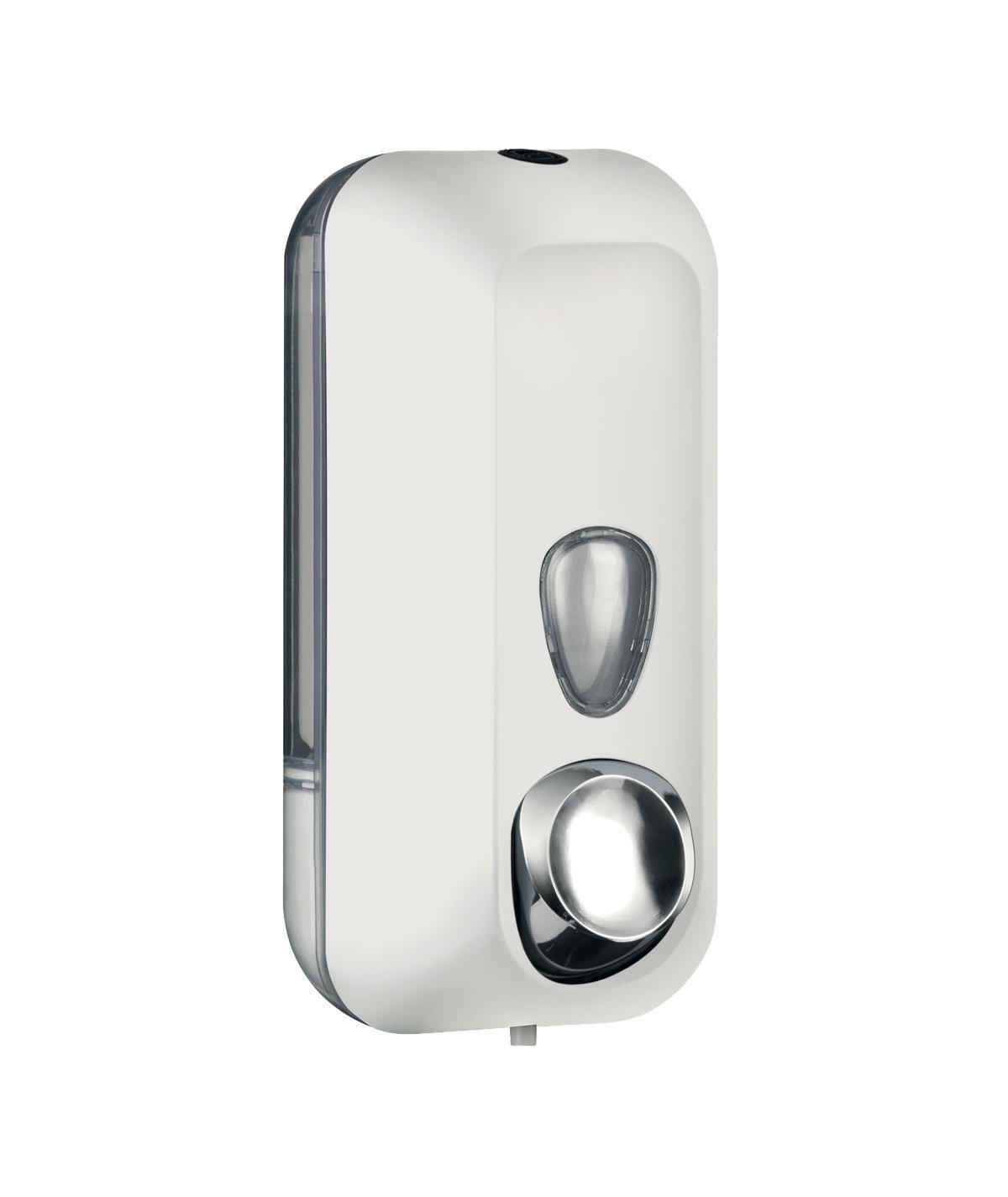 Dispenser di sapone liquido a parete Bianco con pulsante 228x90x102mm Marplas