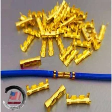Car Brass Copper 0.5-1.5mm² Crimp Electrical Wire Connectors Terminals 100/500X