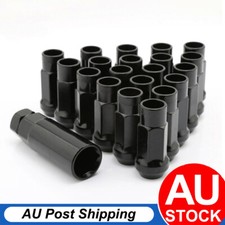 20Pcs Black Extended Steel Wheel Rim Tuner Lug Nuts M12x1.5 For Toyota Chevrolet