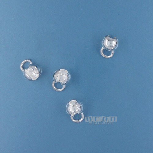 Solid Sterling Silver Round Knot Cover / Clamshell End Connector [Choose Size] - Afbeelding 9 van 12