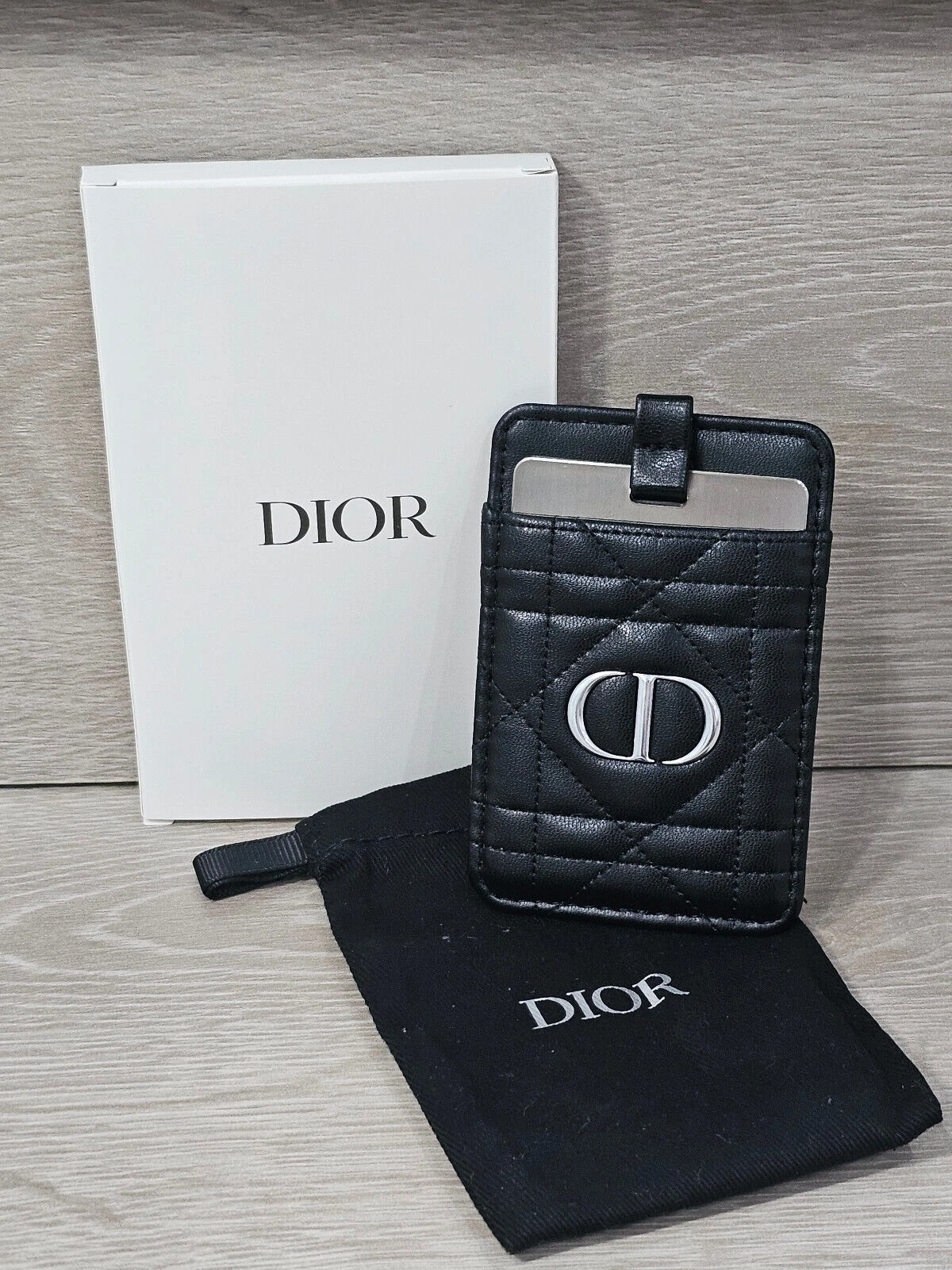 Christian Dior Beauty GWP VIP Black Quilt Compact Mirror Phone Back Card Holder