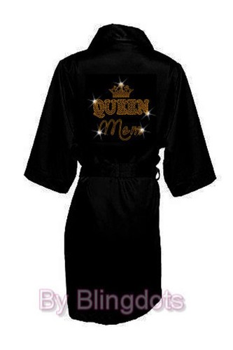 Vestido de satén Queen Mom Bling sin diamantes de imitación lentejuelas brillantes - Imagen 4 de 9