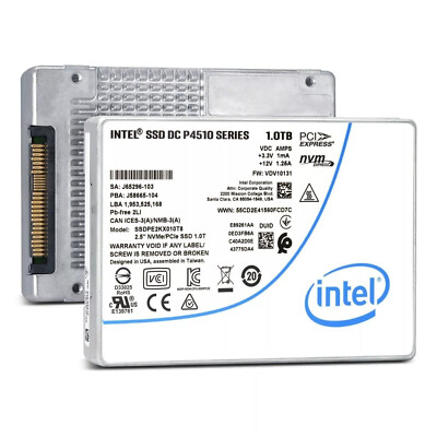 Intel DC P4510 1TB NVMe PCIe 3.1x4 3D TLC 2.5'' 15mm SSD SSDPE2KX010T8 EXPRESS