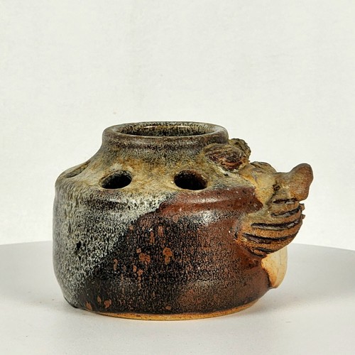 Vtg Ugly Face Robert Eakin Signed 3D Stoneware Pottery Toothbrush Holder 3" - Picture 3 of 11