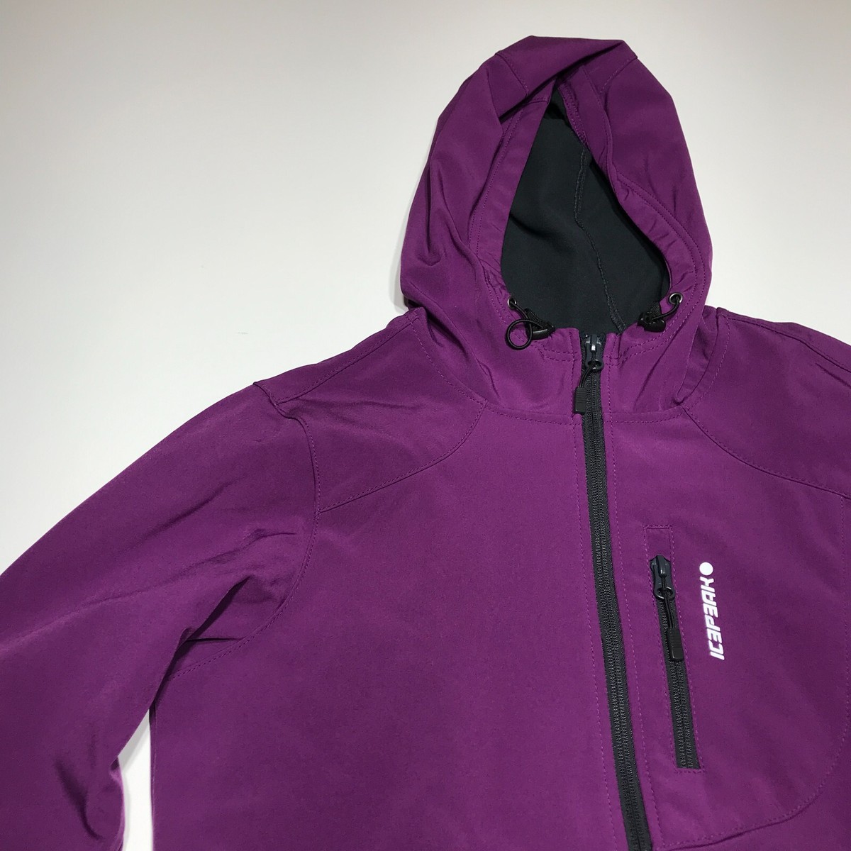 Ice Peak Jacket Womens Size 10 Purple Full Zip Cordlock Hoodie