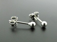 Silver 3 mm ball stud earrings
