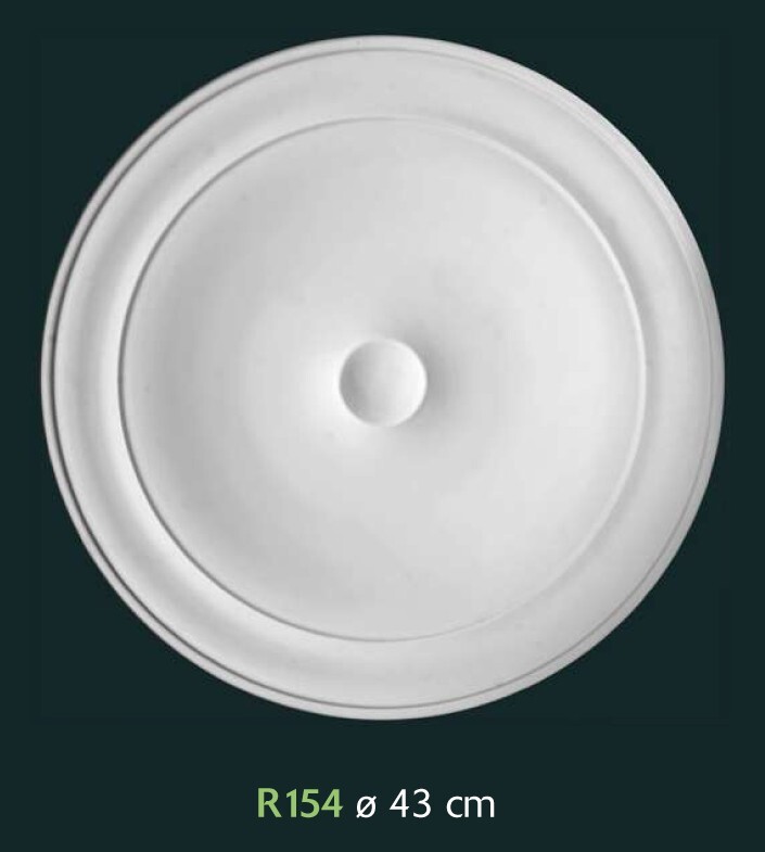 Rosone Soffitto Gesso Bianco 43cm R154 - Facile Montaggio e Qualità