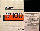 Nikon F100 Original Instruction Manual With Pocket Guide